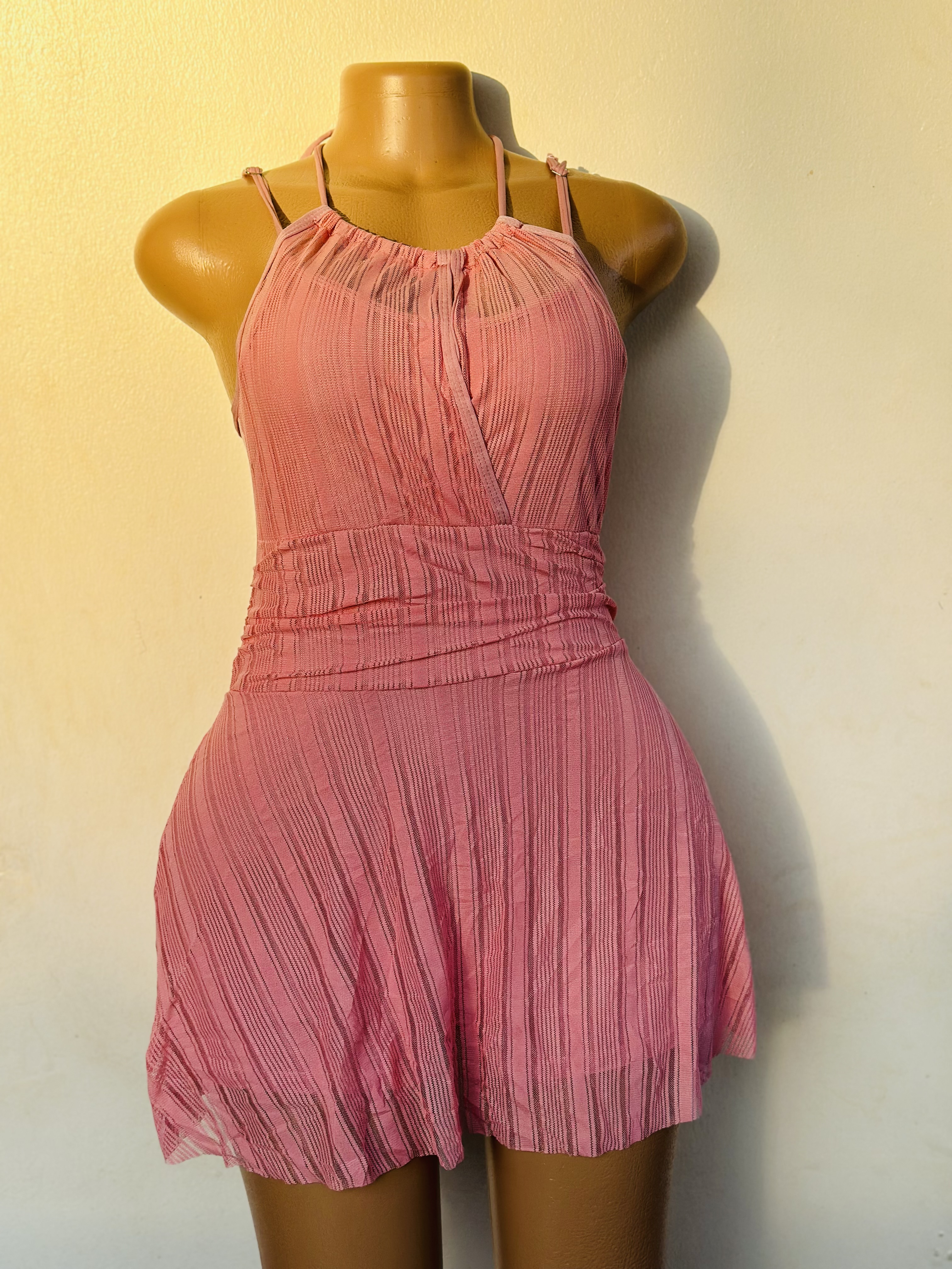 Dress Swimsuit in Peach Plain