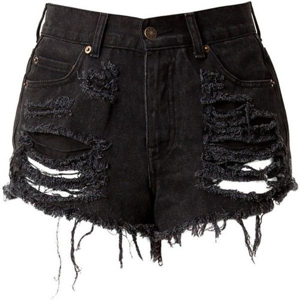 denim shorts black